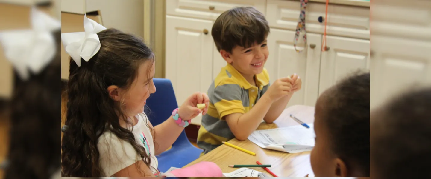 Kindergarten students laughing